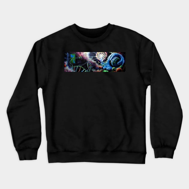 Trippy Space Psychedelic Colors Surreal Universe Crewneck Sweatshirt by VincentMonaco